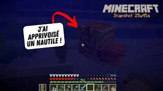 Miniature : J'ai apprivoisé un nautile ! #minecraft #25w45a