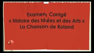Miniature : Examen corrigé: La Chanson de Roland ( Histoire des idées)