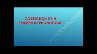 Miniature : Examen de Phonologie