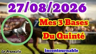 Miniature : Pronostics PMU Mes 3 bases incontournable JEUDI 27 AOÛT 2026 À DEAUVILLE