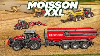 Miniature : 😱 MOISSON XXL 2026 : 3 Massey 9S, Double CR, Transbo 40m3 : chantier de folie + MÉTHA UNIQUE 🌾