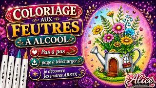 Miniature : 🎨 COLORIONS ENSEMBLE AUX FEUTRES A ALCOOL : PAGE OFFERTE A TELECHARGER  💕