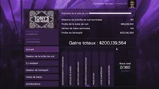 Miniature : 200 000 000 $ en revenu total avec la boîte de nuit - GTA 5 Online