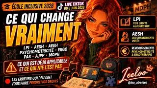 Miniature : 🎓 École inclusive 2026 : ce qui change VRAIMENT pour votre enfant (LPI, AESH, remboursements…)