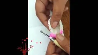 Miniature : hdc demi bride ou hdc 2tog en loom band elastique loomigurumi