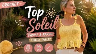 Miniature : TOP AU CROCHET FACILE | Toutes les tailles | Tutoriel débutant