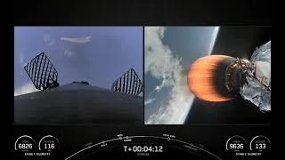Miniature : Décollage et atterrissage de la fusée Falcon 9 lifts off from pad 4E in California,