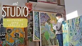 Miniature : Préparer mon expo : Comment accrocher mes toiles en lin sans châssis ? | ART STUDIO