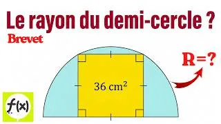 Miniature : Calculer le rayon du demi-cercle avec ce carré inscrit