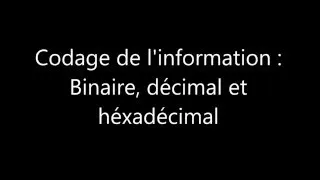 Miniature : Conversion décimal, binaire, hexadécimal - 1ère SSI/STI2D (version corrigée)
