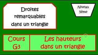 Miniature : cours G3 Les hauteurs dans un triangle
