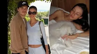 Miniature : Brooklyn Beckham shares racy snap of wife Nicola Peltz in bed as family feud rages on