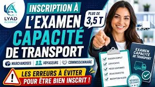 Miniature : 🚛 INSCRIPTION EXAMEN CAPACITÉ DE TRANSPORT 2026 (+3,5T / Voyageurs / Commissionnaire)