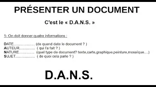 Miniature : METHODE : présenter un document en Histoire, le "D.A.N.S."