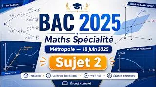 Miniature : 🇫🇷 BAC 2025 Maths Spécialité – Métropole Sujet 2