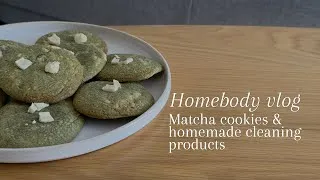 Miniature : Recette cookies au matcha et fabrication de produits ménagers | Homebody vlog, vlog silencieux 🤍