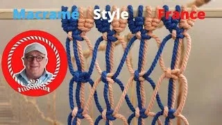 Miniature : MACRAMÉ : MOTIF DE MAILLE ENTRECROISÉE SUR NOEUD DE PATTE  DE CHAT