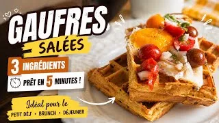 Miniature : GAUFRES SALÉES, IDÉALES POUR UN BRUNCH OU DEJEUNER / AVEC 3 INGRÉDIENTS ET FAITES EN 5 MINUTES 