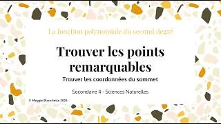 Miniature : Trouver le sommet d'une fonction quadratique