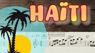 Miniature : ☀️Haiti 🏝️Folklore haïtien / Piano avec partition téléchargeable, Accords+ Paroles en créole haïtien