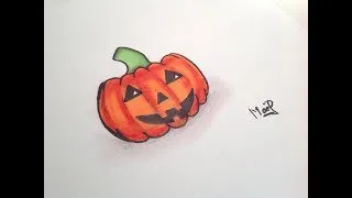 Miniature : dessin d'une citrouille pour halloween