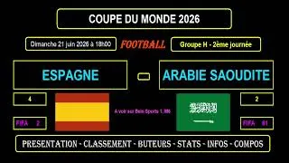 Miniature : ESPAGNE - ARABIE SAOUDITE : 2ème journée GROUPE H - COUPE DU MONDE 2026