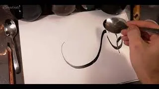 Miniature : Mahmoud Bagdadi calligraphie avec une cuillère, c’est une première ! خط عربي بالملعقة لأول مرة