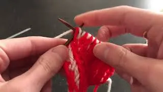 Miniature : Tuto Tricot : POINT BRIOCHE BICOLORE (augmentations et diminutions)
