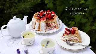 Miniature : Slow living in the French country, harvest from the garden, berry Charlotte.  Cottagecore life.🍓🪴🐈☀️
