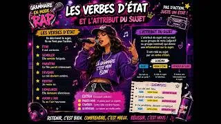 Miniature : Les verbes d’état et l’attribut du sujet expliqués en rap 🎶 (Français 7H) #musique #français #école
