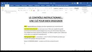 Miniature : LE CONTRÔLE INSTRUCTIONNEL : une clé pour bien enseigner