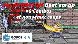 Miniature : Tuto Godot : jeu de baston beat'em up #6 Combos et nouveaux coups