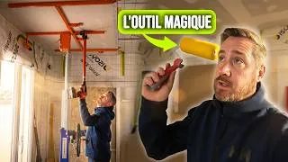 Miniature : J'ai fait un plafond en Placo Ultra Léger + les bandes avec L'OUTIL MAGIQUE !