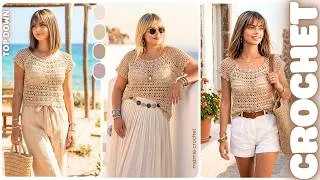 Miniature : 🌸 CROCHET TOP DOWN ULTRA TENDANCE : LE STYLE BOHÈME PARFAIT 😍  TUTO NAÏA@MamieCrochet