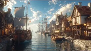 Miniature : ⚓🎻 Musique Médiévale Relaxante – Port Fantasy & Voyage dans l’Océan 🌊⛵
