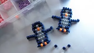 Miniature : tuto pingouin en perles poney ou rocaille - DIY - activité manuelle d'hiver
