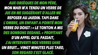 Miniature : Aux funérailles de mon père, mon mari m'a donné un jus… je l'ai échangé et 20 minutes plus tard, il