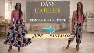 Miniature : Transformer une jupe trapèze en pantalon Aladin #couture #upcycling -ATELIER