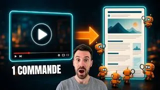 Miniature : Je transforme mes vidéos en articles SEO avec Claude Code (gratuit)