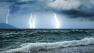 Miniature : OCEAN WAVES, RAIN with THUNDER [🌊 WHITE NOISE ⛈️] Sleep, Relaxation, Meditation, Study