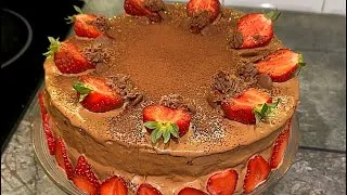 Miniature : ОБалденный Шоколадный торт с клубникой-🍓🍫🍓просто тает во рту😋