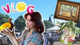 Miniature : 20€ EN BROCANTE✨ + HAUL (tout ne s'est pas passé comme prévu 🚲) peinture, vlog doux 🎨🍋