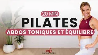 Miniature : 20 min PILATES ABDOS TONIQUES et EQUILIBRE pour un VENTRE PLAT - Marine Biren