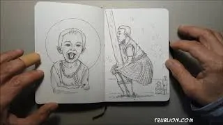 Miniature : Sketchbook tour Complet 😉 : Full Inktober 2020 😁 Carnet de croquis avec ses 31 dessins à l'encre 😍