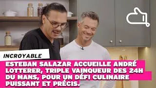 Miniature : Esteban Salazar accueille @andreLotterer, triple vainqueur des 24h du Mans, pour un défi culinaire.