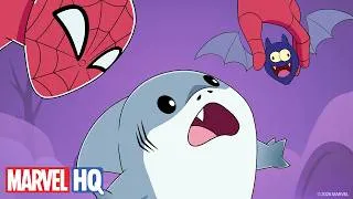 Miniature : Jeff et Spider-Man flippent ! 🦈🦇👻 | Jeff et ses amis super-héros | @MarvelHQFrance