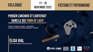Miniature : Intervention Élisa VIAL colloque fiction et patrimoine