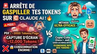Miniature : "Arrête de gâcher tes tokens !!!!! #ia #claudeai #token #youtube 