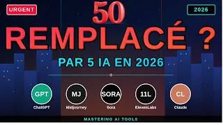 Miniature : 5 IA qui font le travail de 50 personnes #ai #masteringaitools #gpt #claude #midjourney #elevenlabs