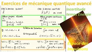 Miniature : exercices de mécaniques quantiques  Incertitude temps energie  valeur moy et variance energie cineti